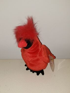 TY Beanie Baby Mac The Red Cardinal Plush Bird - Soft Collectible